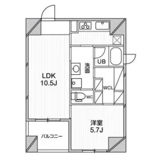 ルクレ堺筋本町レジデンス【12階】の間取り