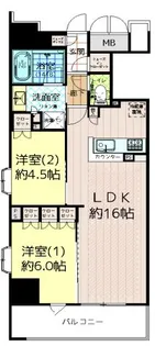 ブランズ大阪松屋町【5階】の間取り