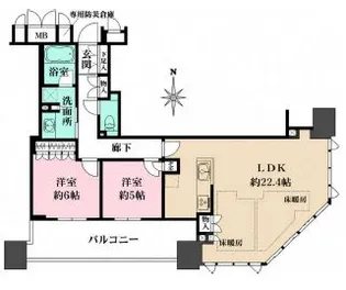 ブランズタワー大阪本町【10階】の間取り