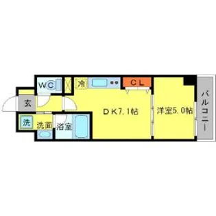 BRAVI南堀江【7階】の間取り