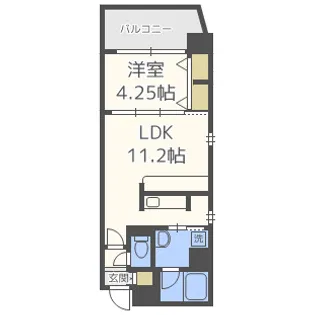ラクラス江戸堀【5階】の間取り