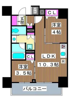 コスモグラシア板橋区役所前【13階】の間取り