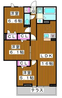 セレスティア高島平3【1階】の間取り