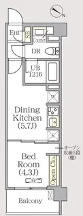 プライムガーデン赤塚【411号室】の間取り