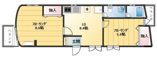 磯﨑フラット【2階】の間取り
