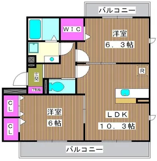 フランボワーズ【302号室】の間取り