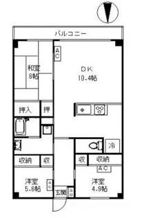ロワイヤル守屋【3階】の間取り