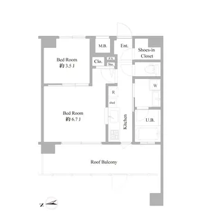 B CITY APARTMENT ITABASHI NORTH【6階】の間取り