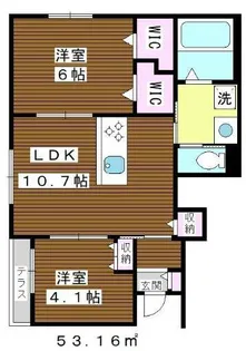 グリーントップ【101号室】の間取り
