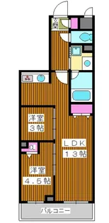 プライムガーデン若木【5階】の間取り