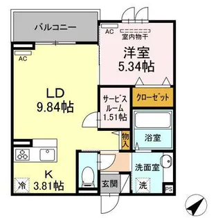 シャトードゥラメール【2階】の間取り