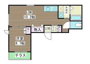 ハッピーハイツ【1階】の間取り