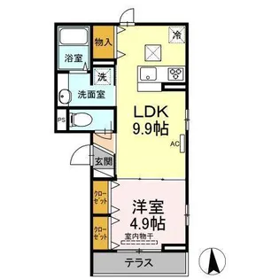 アンジュール坂下【1階】の間取り