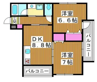 ルネ丸美3【201号室】の間取り