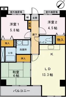 フェリスクォーレ【4階】の間取り