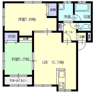 コーポウインズA【101号室】の間取り