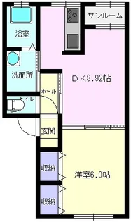 アクアノース【202号室】の間取り