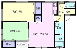 オリーブハウス【1-1号室】の間取り