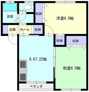 ヴィラージュ若竹E【235号室】の間取り