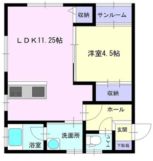 カサ・デル・ソル【B201号室】の間取り