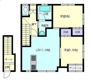 WAIKIKI c【203号室】の間取り