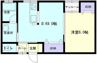 イーストパークA棟【102号室】の間取り