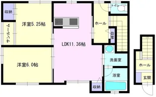 2LDKの間取り画像