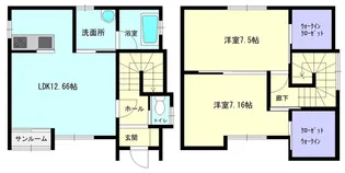 Sunny−SideA−A【A-B号室】の間取り