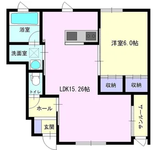 ラ・セゾンフルール【102号室】の間取り