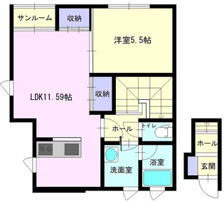 ラ・セゾンシャルム【201号室】の間取り