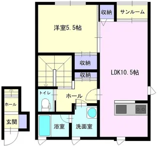 ラ・セゾンシャルム【202号室】の間取り