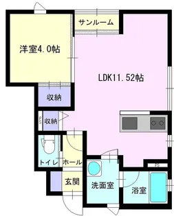 ラ・セゾンシャルム【102号室】の間取り