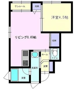 アイリス石田B【103号室】の間取り