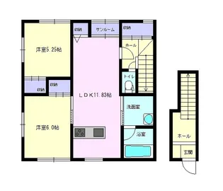 サーフライダーB【2-1号室】の間取り