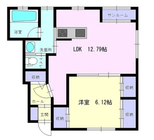 サーフライダーD【1-2号室】の間取り