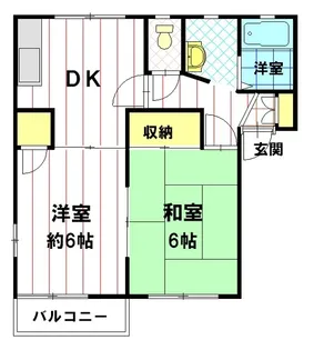 シャトウ伊勢宮【201号室】の間取り
