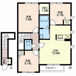 コレージュ C棟【2階】の間取り