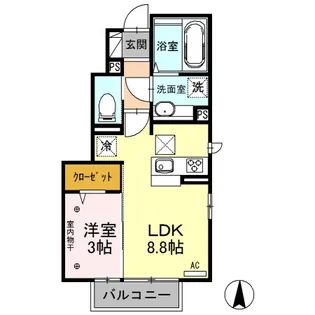 グランメール【1FA101号室】の間取り