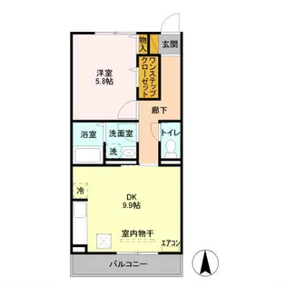 アミティエ三輪【202号室】の間取り