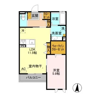 グレイスステージ稲葉【1階】の間取り
