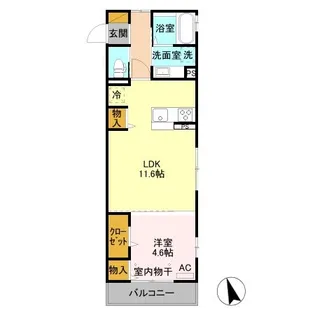 ガルボ上千田【2F201号室】の間取り