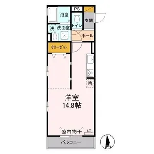 イナダ バイシュライン【2F203号室】の間取り