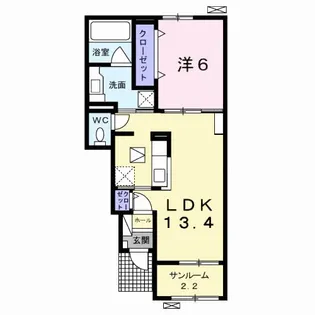 フィッシュ・テール B【1階】の間取り