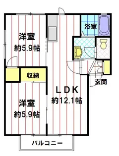 ディアススクエア B棟【201号室】の間取り