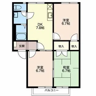 サングリーン成田【2階】の間取り