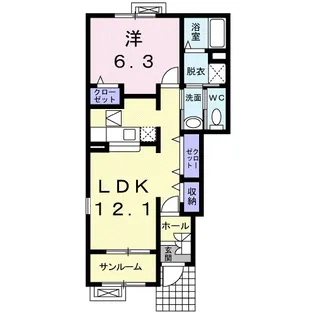 ベルヴィル松代 A【1階】の間取り