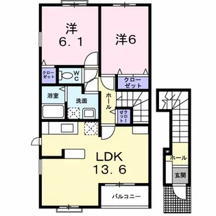 ラフィーネ B【2階】の間取り