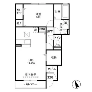 グレイス中氷鉋【1階】の間取り