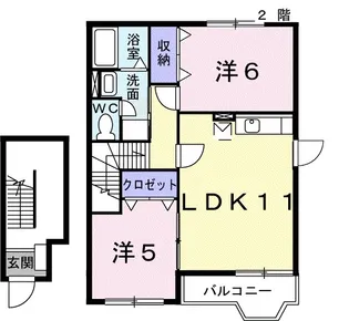 メルティー・アイ B【2階】の間取り