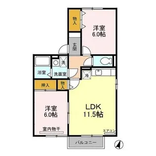 ハイム・アネーロ【201号室】の間取り